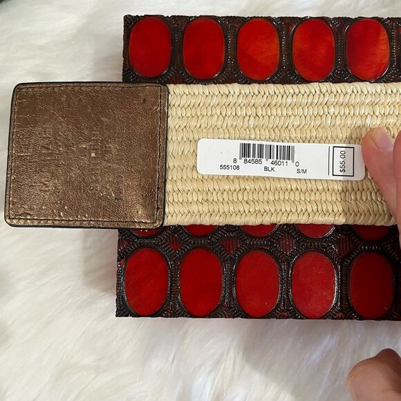 NEW Michael Kors Wide Stretch Square Crystal Turn Latch Clasp Waist Belt S/M NWT - Picture 13 of 16